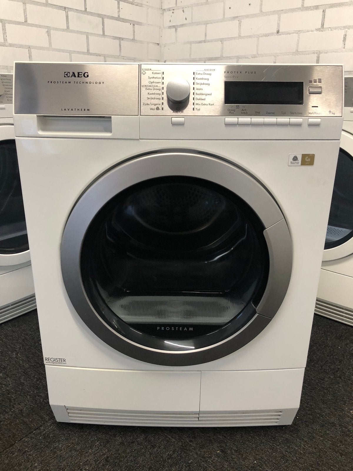 9kg A+++ Warmtepomp droger AEG Protex MET GARANTIE OPHALEN, Ophalen, Minder dan 85 cm, Overige typen, 8 tot 10 kg