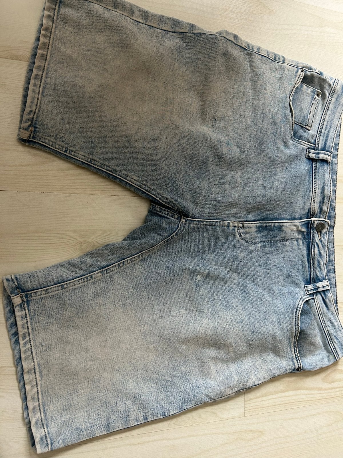 Lichtblauwe denim shorts - Maat XXXL. Stretch, Ophalen of Verzenden, Gedragen, Blauw, W36 - W38 (confectie 52/54)