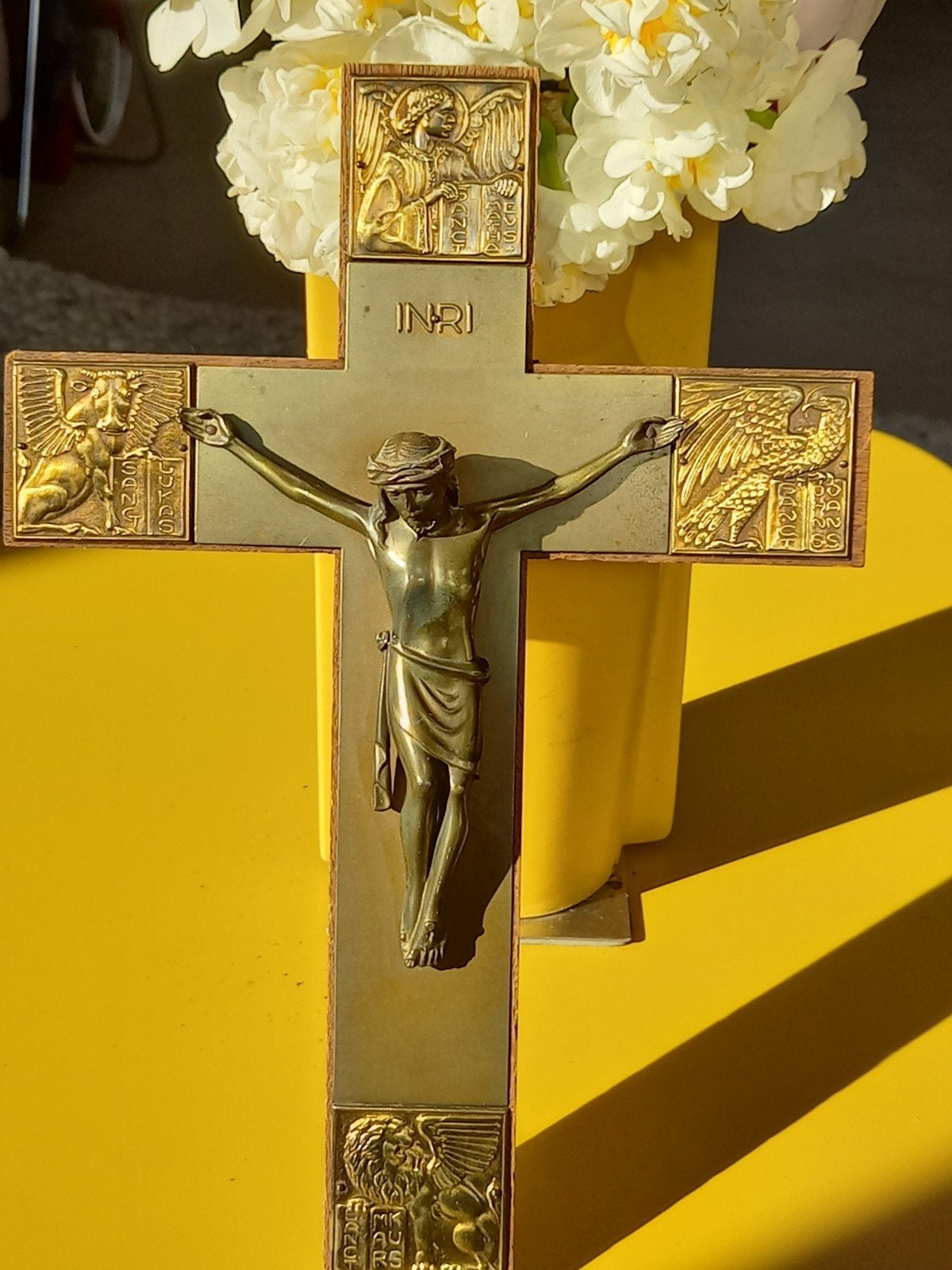 JEZUS AAN HET KRUIS ( CORPUS ) DE BRONZEN CORPUS EN PLAAT ZI, Antiek en Kunst, Ophalen of Verzenden