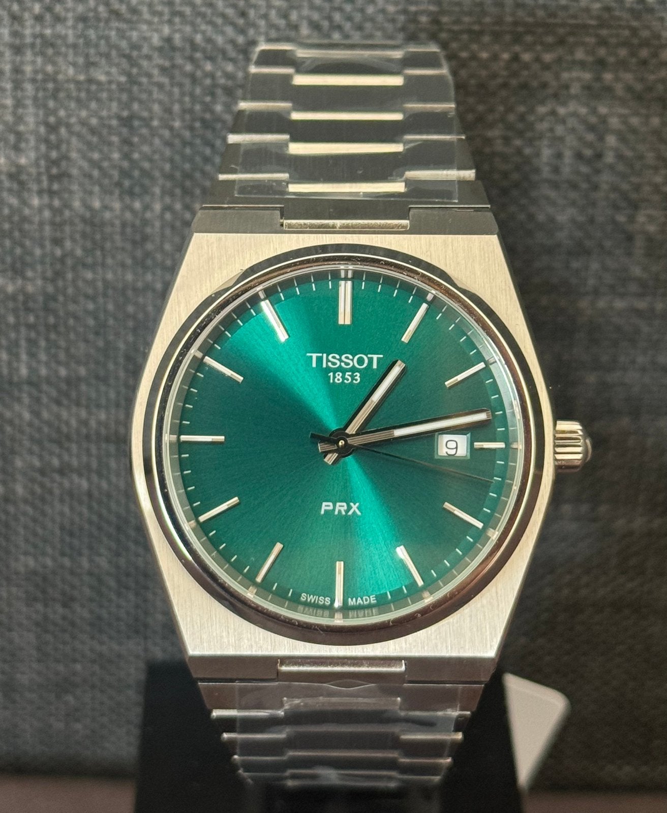 Tissot prx horloge in groen, 40 mm, ongedragen, Overige merken, Staal, Staal, Verzenden