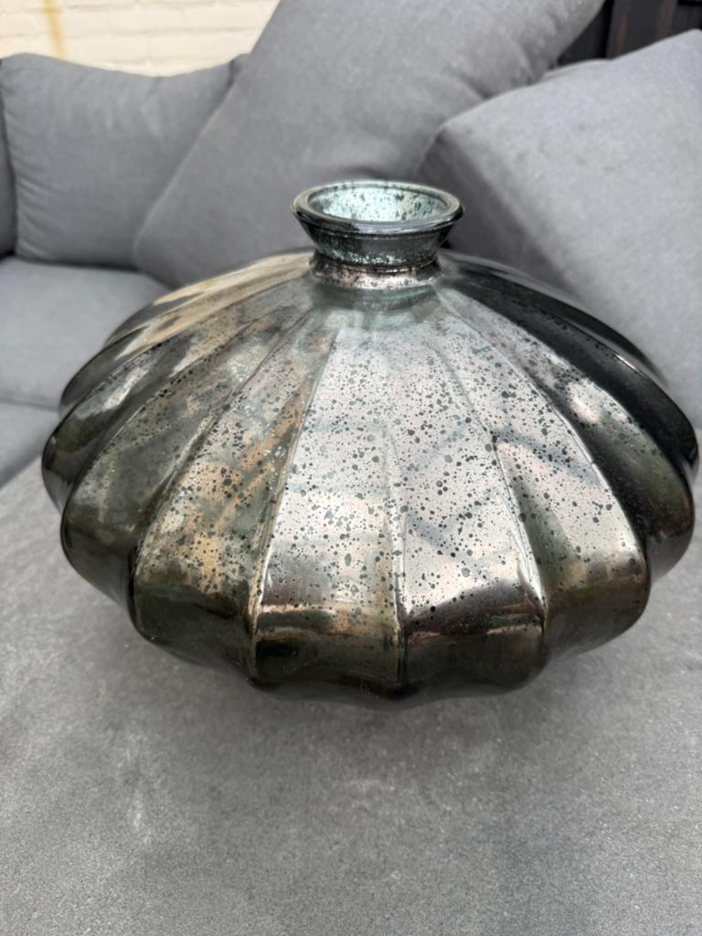Prachtige blauw/grijze vaas van intratuin, Huis en Inrichting, Woonaccessoires | Vazen, Ophalen, Blauw, Minder dan 50 cm, Glas
