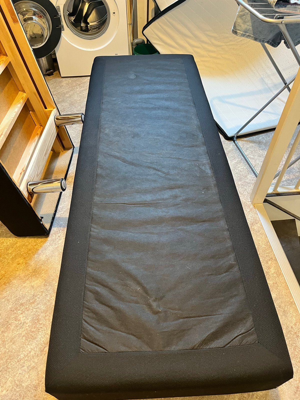 Zwart tweepersoons bedframe 1.40x2.0, Ophalen, Gebruikt, Zwart, Tweepersoons