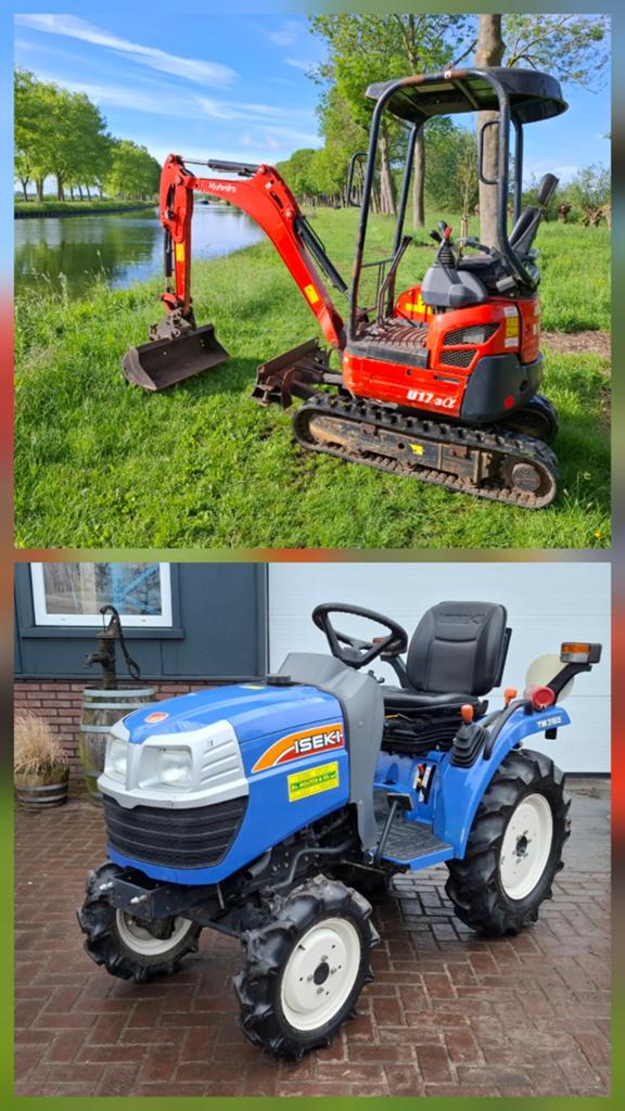 Kubota u17-3, iseki tractor., Zakelijke goederen, Machines en Bouw | Kranen en Graafmachines, Ophalen, Graafmachine