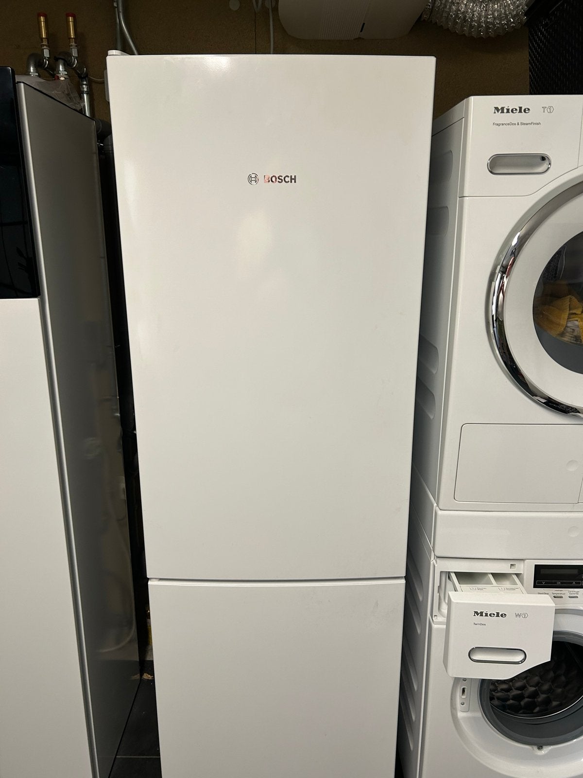 Bosch Koel-vriescombinatie - Wit, Zeer Goede Staat, Witgoed en Apparatuur, Koelkasten en IJskasten, Ophalen, Gebruikt, 200 liter of meer