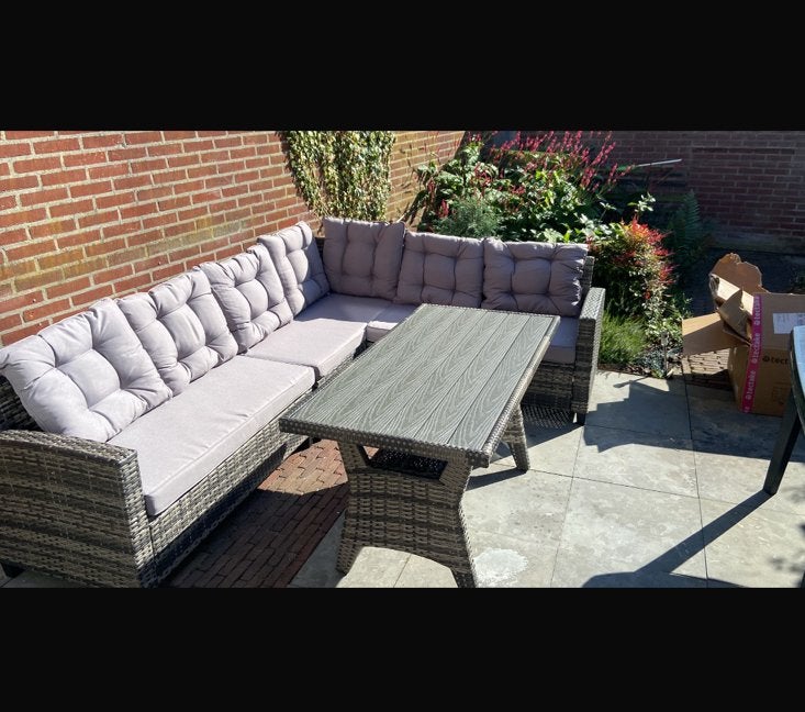 Loungeset, Ophalen, 5 zitplaatsen, Kunststof, Gebruikt
