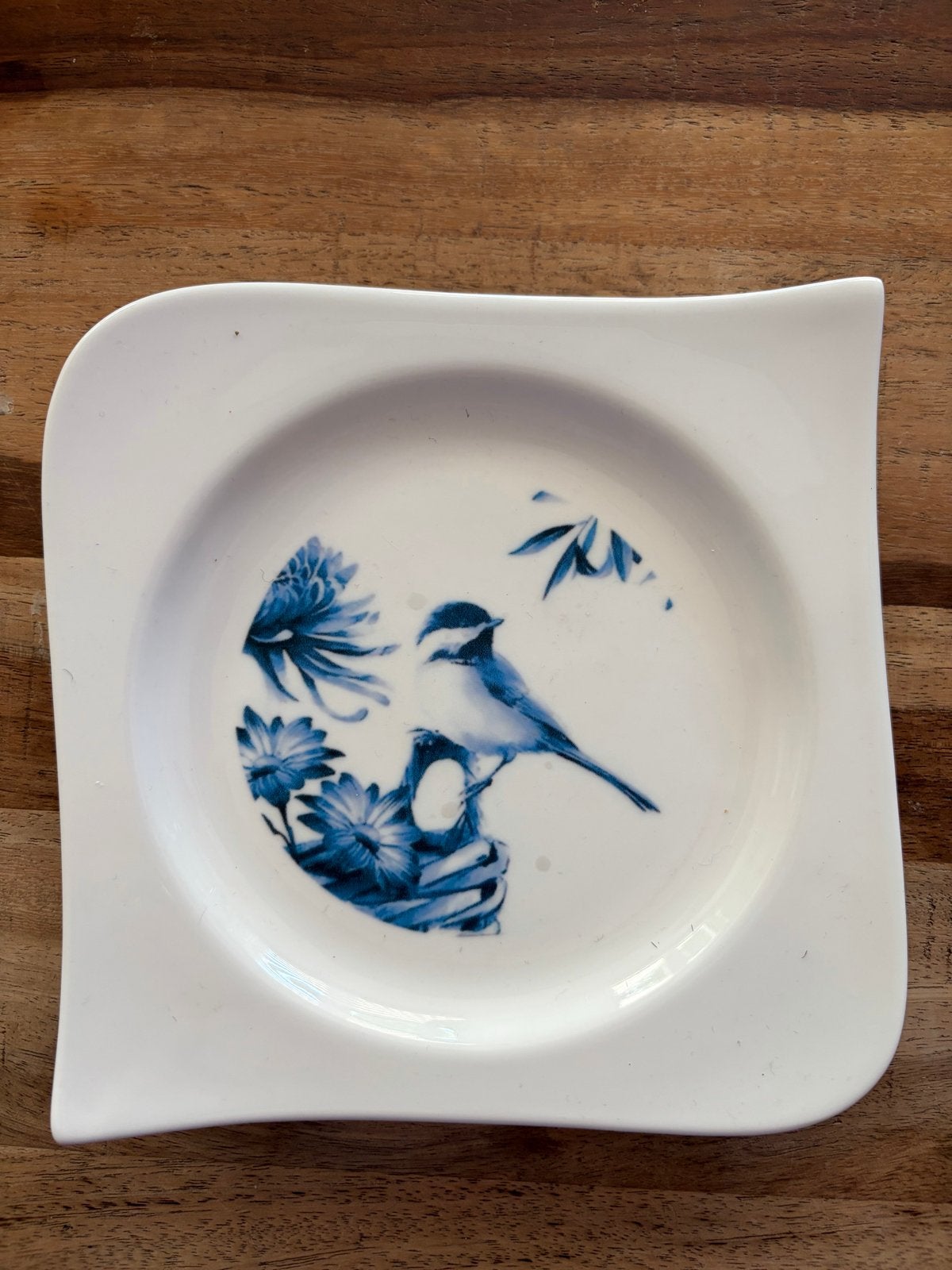 Decoratief schaaltje met vogel en bloemen, incl. wandhaakje, Ophalen of Verzenden