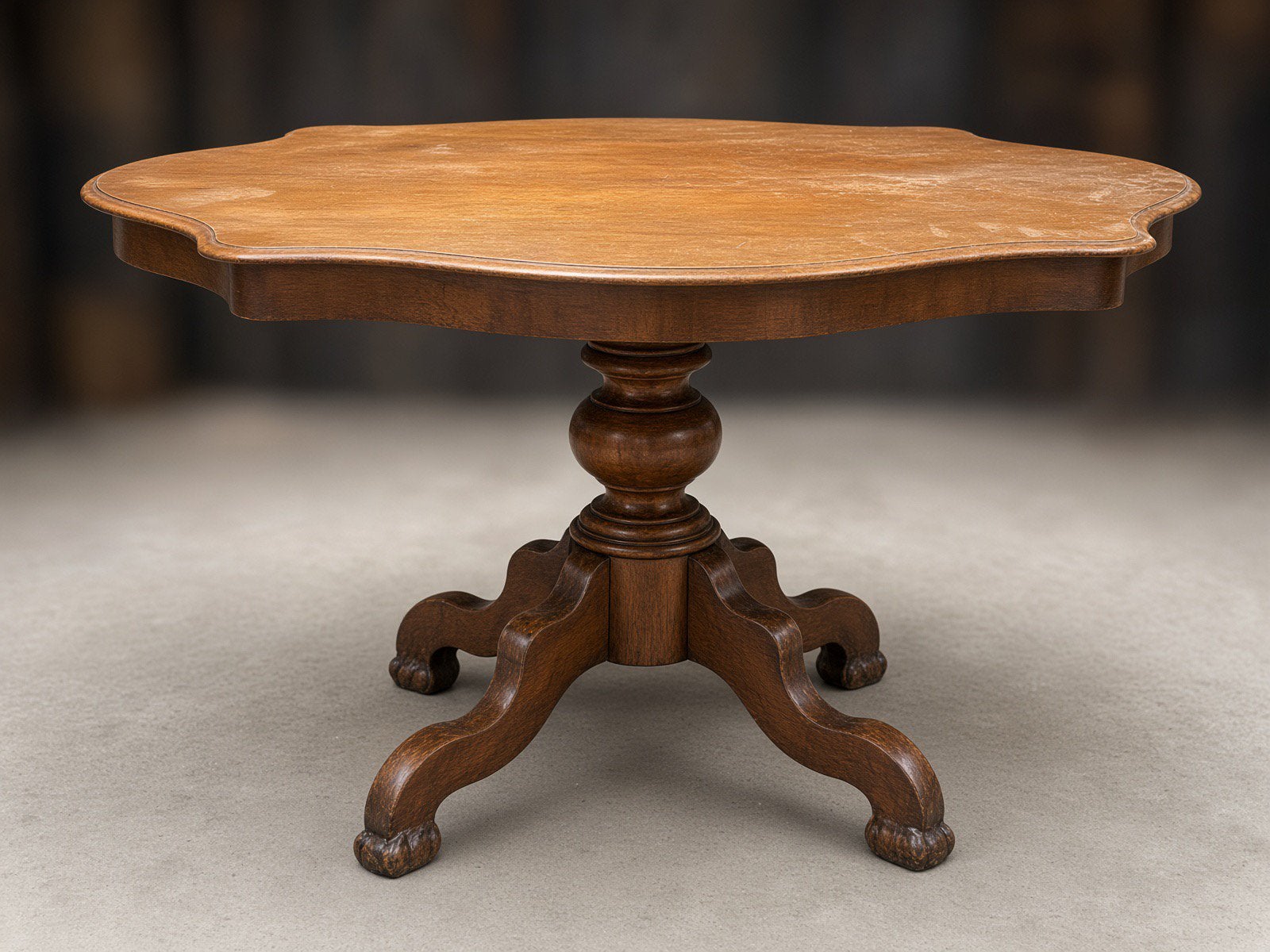 Antieke houten salontafel 13698 cm  Kolompoot, Antiek en Kunst, Ophalen