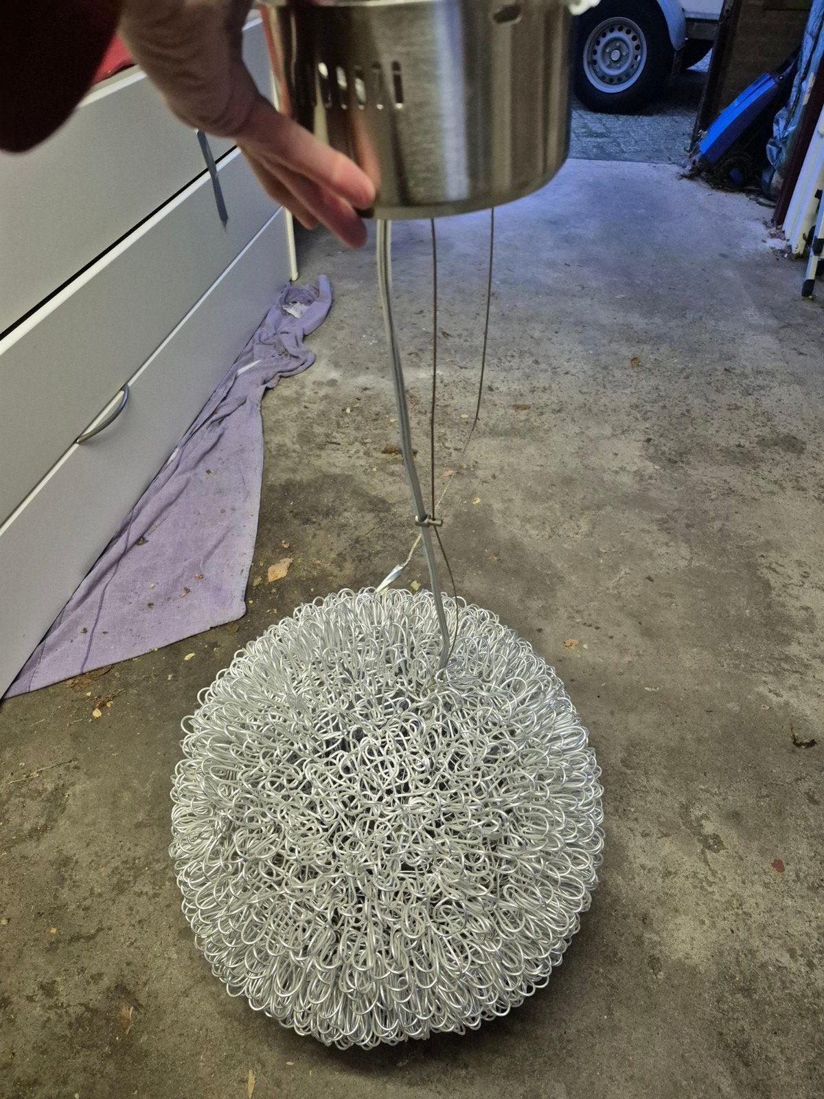 Draadlamp bol MC Luce Marino Cristal - 50cm diameter, Ophalen, Zilver, 50 cm, Hanglamp