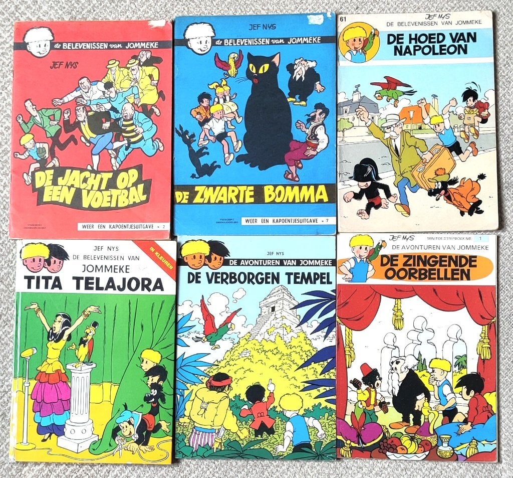 6 stripboeken De belevenissen van Jommeke, Meerdere stripboeken, Ophalen of Verzenden, Gelezen