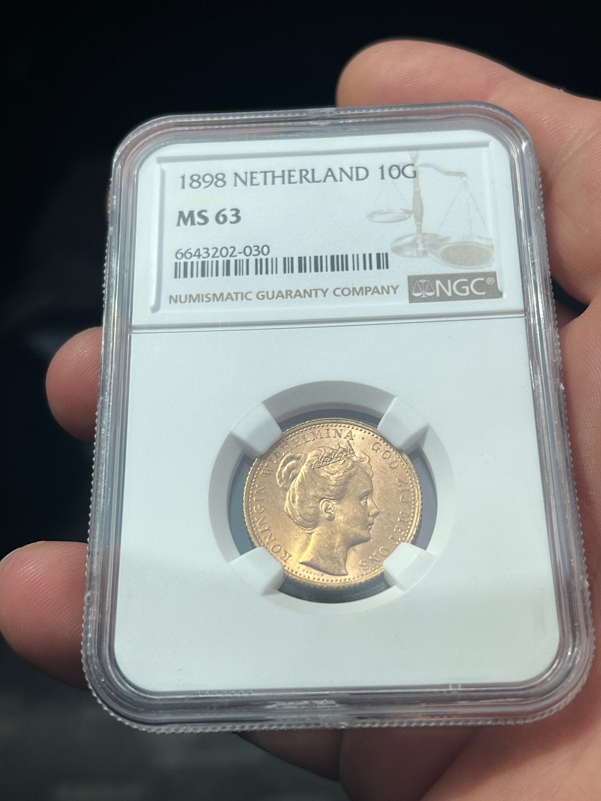 Gouden tientje 1898 NGC MS 63, Postzegels en Munten, Munten | Nederland, Ophalen of Verzenden, Koningin Wilhelmina, 10 gulden