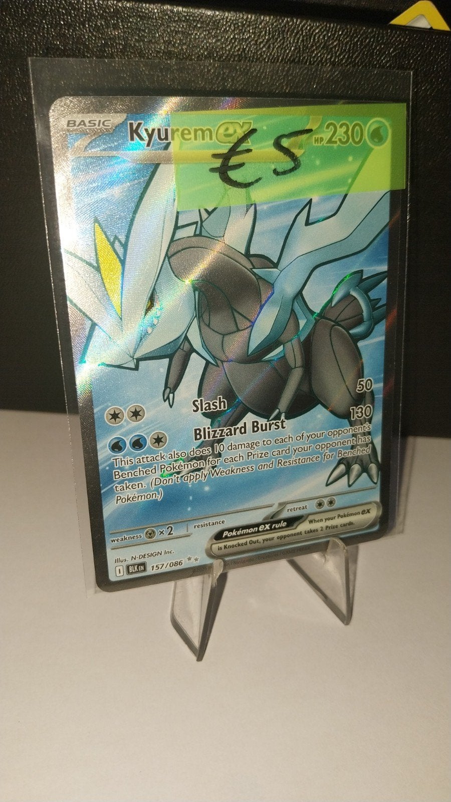 Kyurem ex Pokémon-kaart - Black Bolt (157/086), Ophalen of Verzenden, Zo goed als nieuw, Losse kaart, Foil