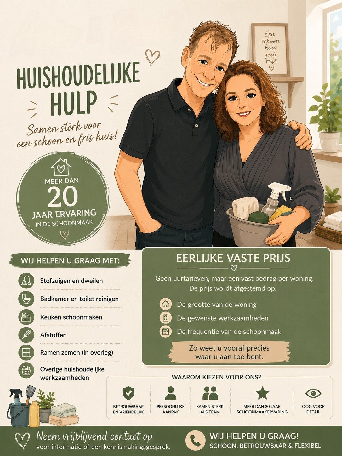 Huishoudelijke hulp aangeboden, Schoonmaken