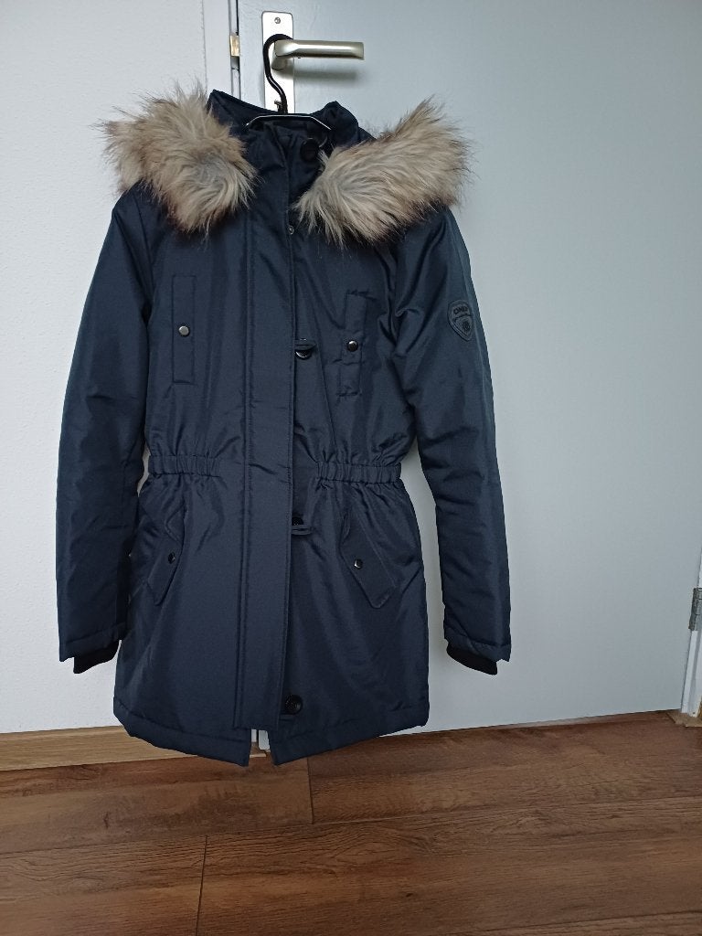 super leuke warme donker blauwe only winterjas 36, Kleding | Dames, Ophalen of Verzenden, Nieuw, Maat 36 (S), Blauw