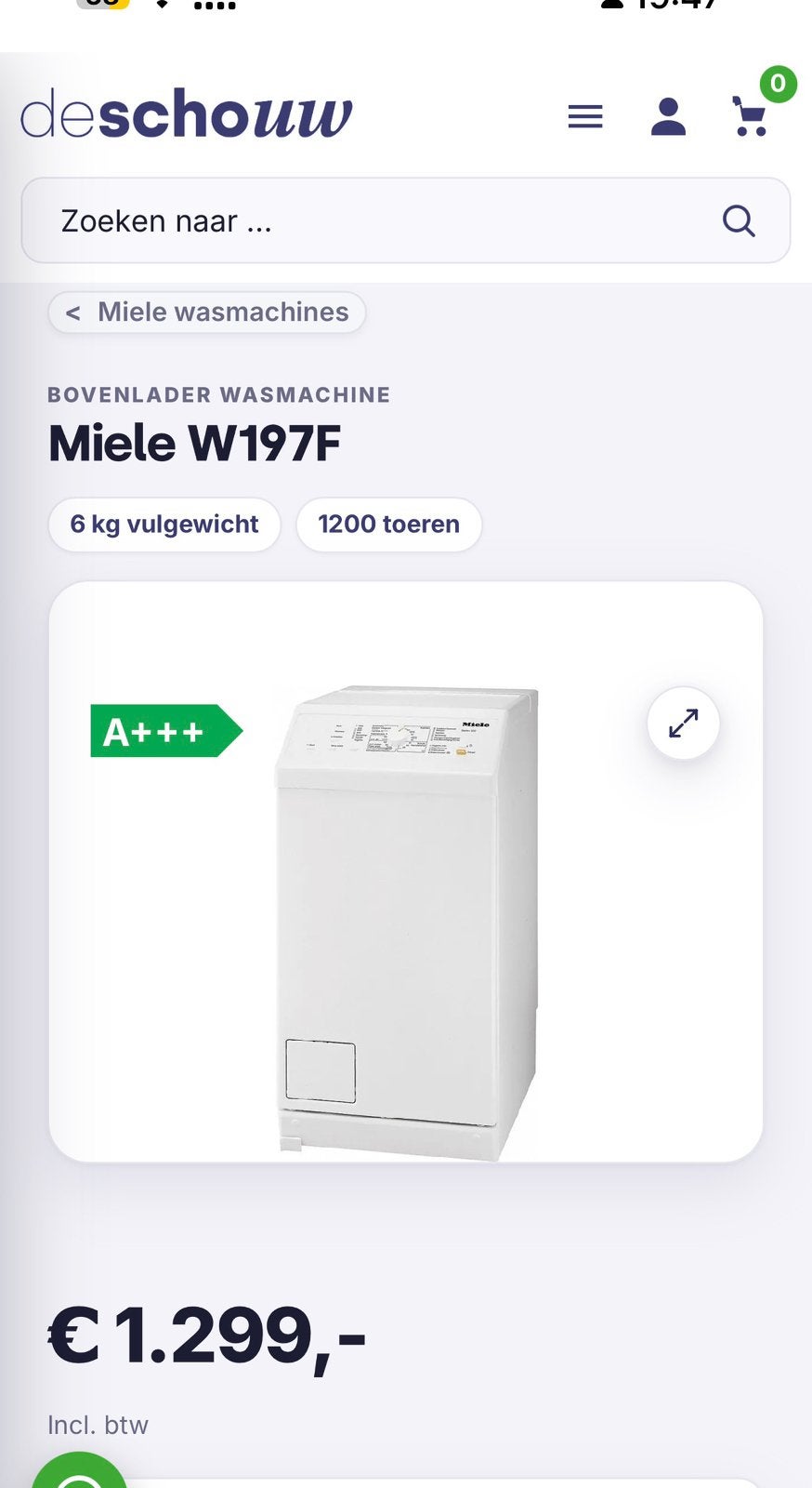 Foto 6 van Miele W197F Bovenlader Wasmachine  A+++ - Serie 120