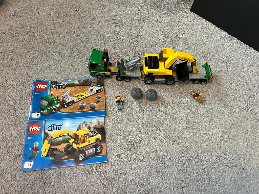 Lego city vrachtwagen met kraan compleet met boekjes, Verzenden, Zo goed als nieuw