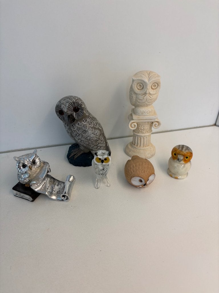 Uilen beeldjes collectie - Diverse materialen, Verzamelen, Ophalen of Verzenden, Gebruikt, Dier