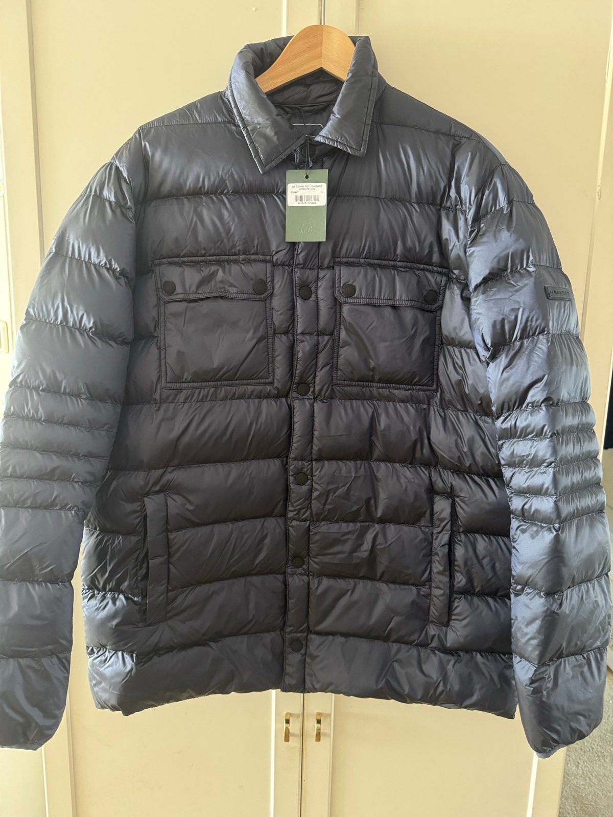 Hackett HS Down Feel Overshirt Jas Maat L Navy Nieuw, Kleding | Heren, Jassen | Winter, Ophalen of Verzenden, Zo goed als nieuw