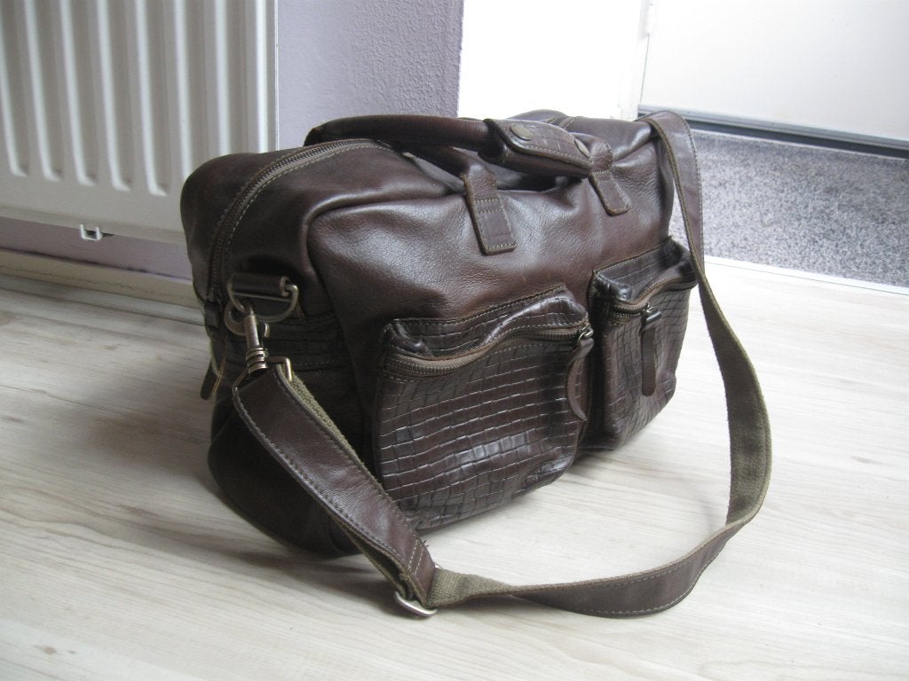 COWBOYSBAG donkerbruin mooi groot leer als nieuw, Ophalen of Verzenden, Zo goed als nieuw, Bruin, Leer