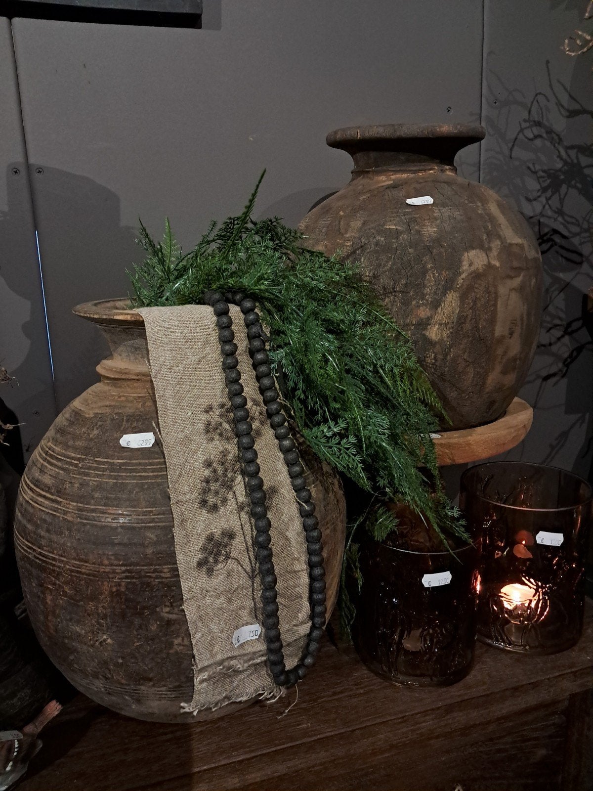 Prachtige grote nepalese bol potten €62,99 p.s.  Elke po, Ophalen of Verzenden, Nieuw, Bruin, Hout