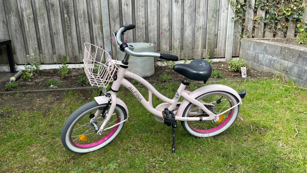 Alpina Ocean 16 inch roze, Ophalen, Zo goed als nieuw, Terugtraprem, 16 tot 20 inch
