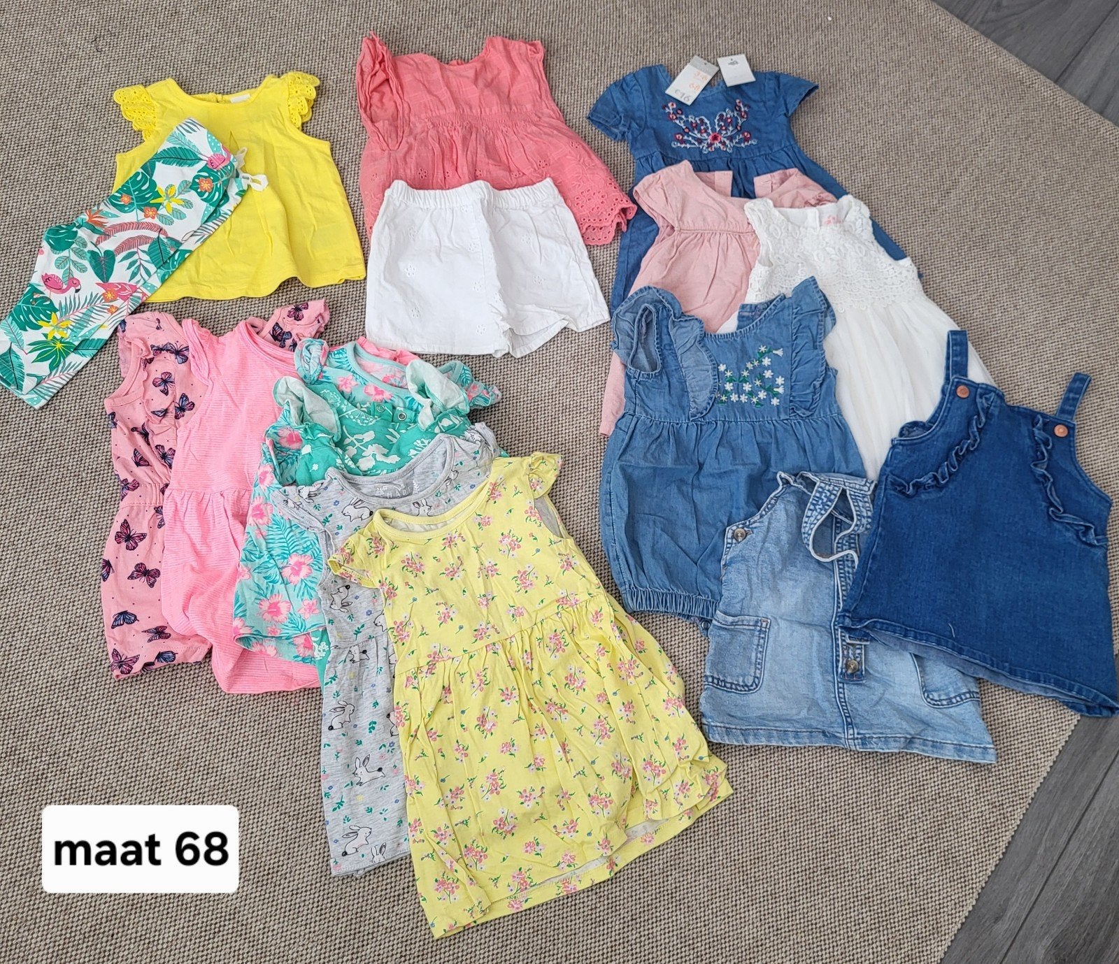 Kledingpakket meisje 68 zomer jurkjes, tuinbroekjes, pakjes, Ophalen of Verzenden, Zo goed als nieuw