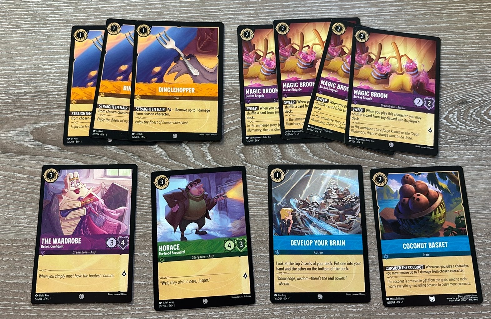 11 (Un)common Disney Lorcana kaarten 1TFC nonfoil, Ophalen of Verzenden, Zo goed als nieuw, Meerdere kaarten