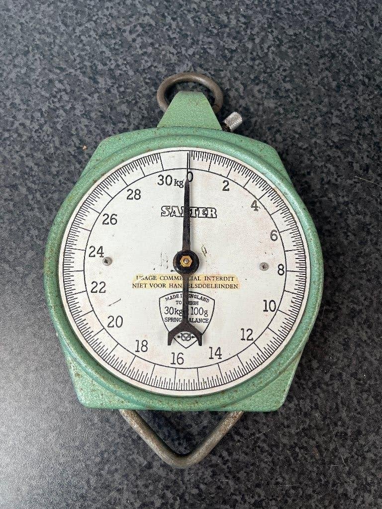 Salter antieke hang weegschaal 30kg x 100g ., Antiek en Kunst, Ophalen of Verzenden