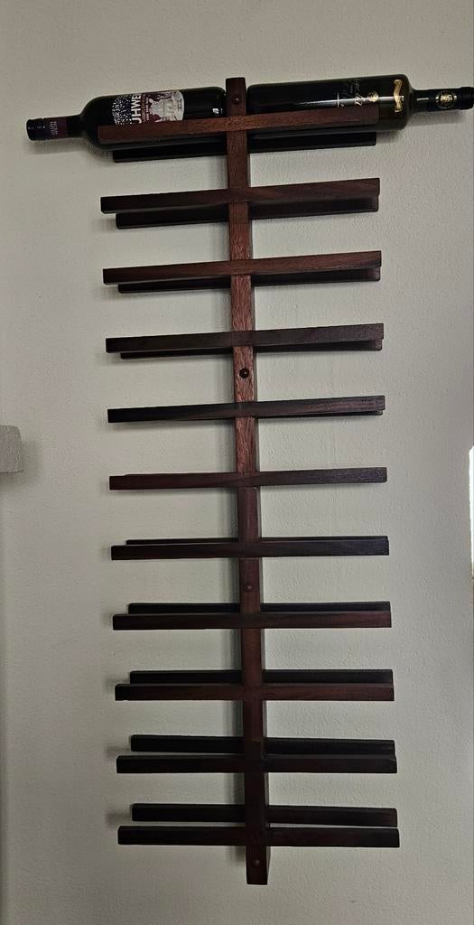 Houten Wijnrek voor aan de Muur, Huis en Inrichting, Woonaccessoires | Wijnrekken, Ophalen, Gebruikt, 5 tot 15 flessen, 75 cm of meer