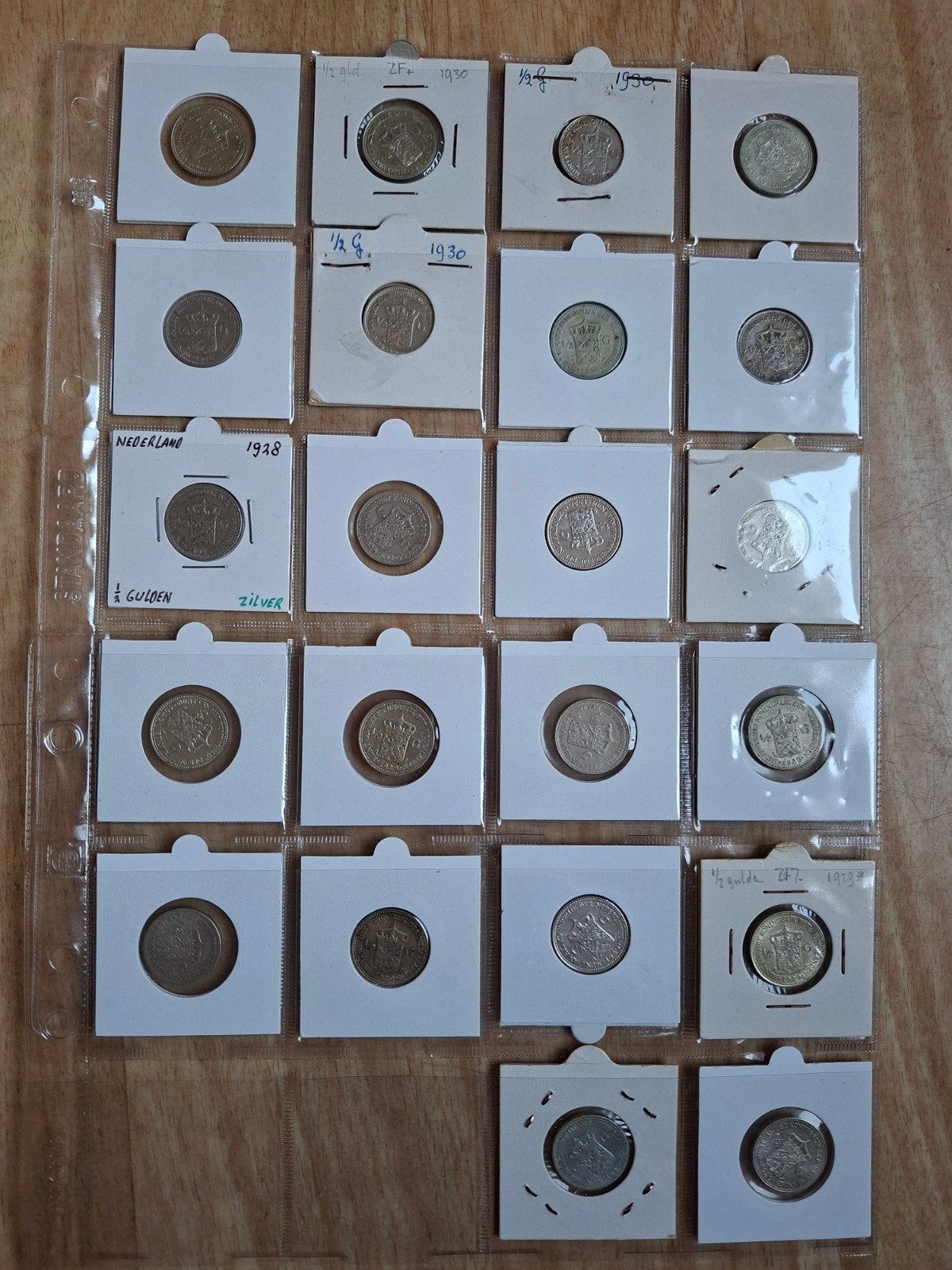 1/2 gulden 1921 1928 1929 1930 zilver 22 stuks, Postzegels en Munten, ½ gulden, Setje, Zilver, Ophalen of Verzenden