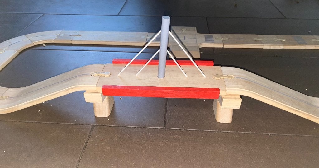 Houten auto baan met brug € 15,00, Ophalen of Verzenden, Zo goed als nieuw, Overige typen