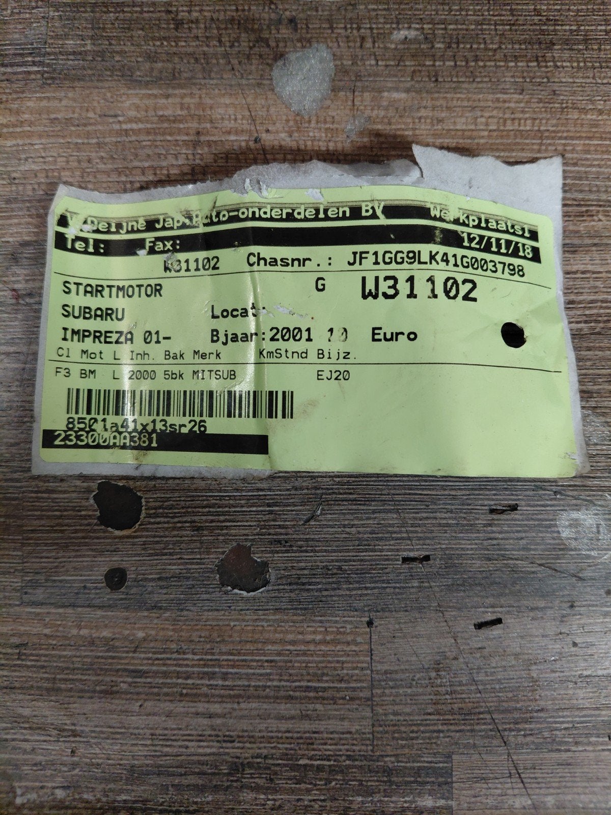 Gereviseerde startmotor Subaru Impreza (getest), Ophalen of Verzenden