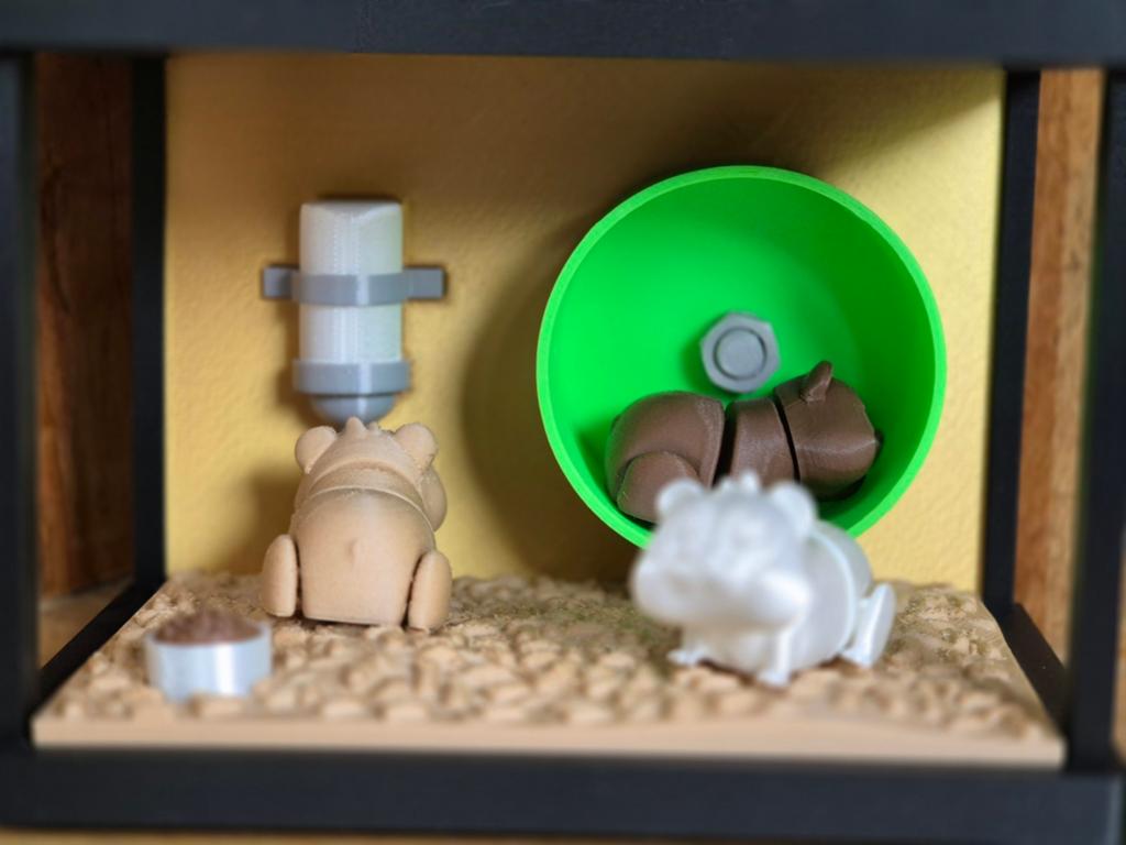 Leuke 3D geprinte hamsters in kooi - decoratie, Ophalen of Verzenden, Nieuw