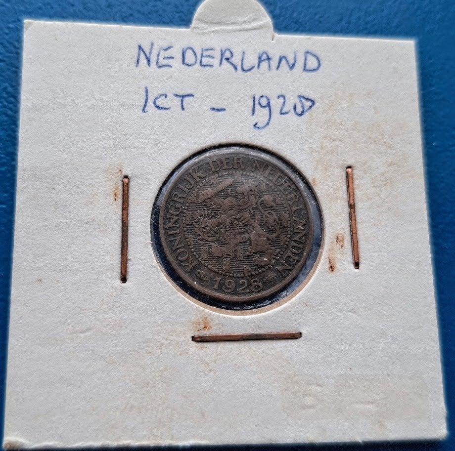 Nederland 1 cent 1928 Wilhelmina *, Verzenden, Koningin Wilhelmina, 1 cent, Losse munt
