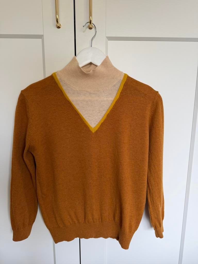 Just in Case fijngebreide trui maat S – merino wol/katoen, Geel, Ophalen of Verzenden, Zo goed als nieuw, Just in Case