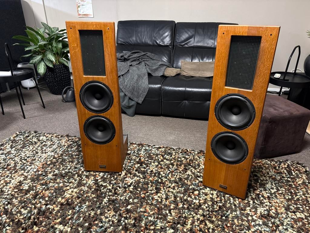 Open baffle luidsprekers high-end met ingebouwde versterkers, Audio, Tv en Foto, Luidsprekers, Gebruikt, Front, Rear of Stereo speakers