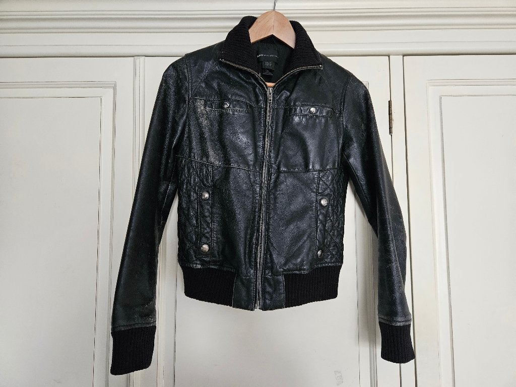 Zwart leren jasje van Mango!, Kleding | Dames, Mango, Zwart, Ophalen of Verzenden, Jasje
