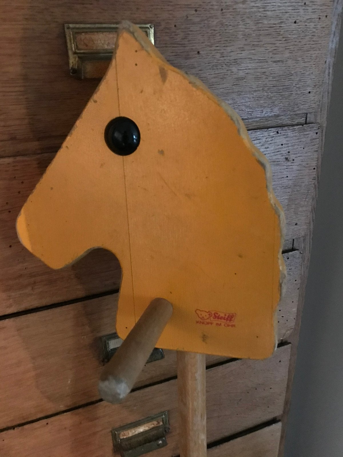 Origineel oud houten Steiff stokpaardje, Ophalen
