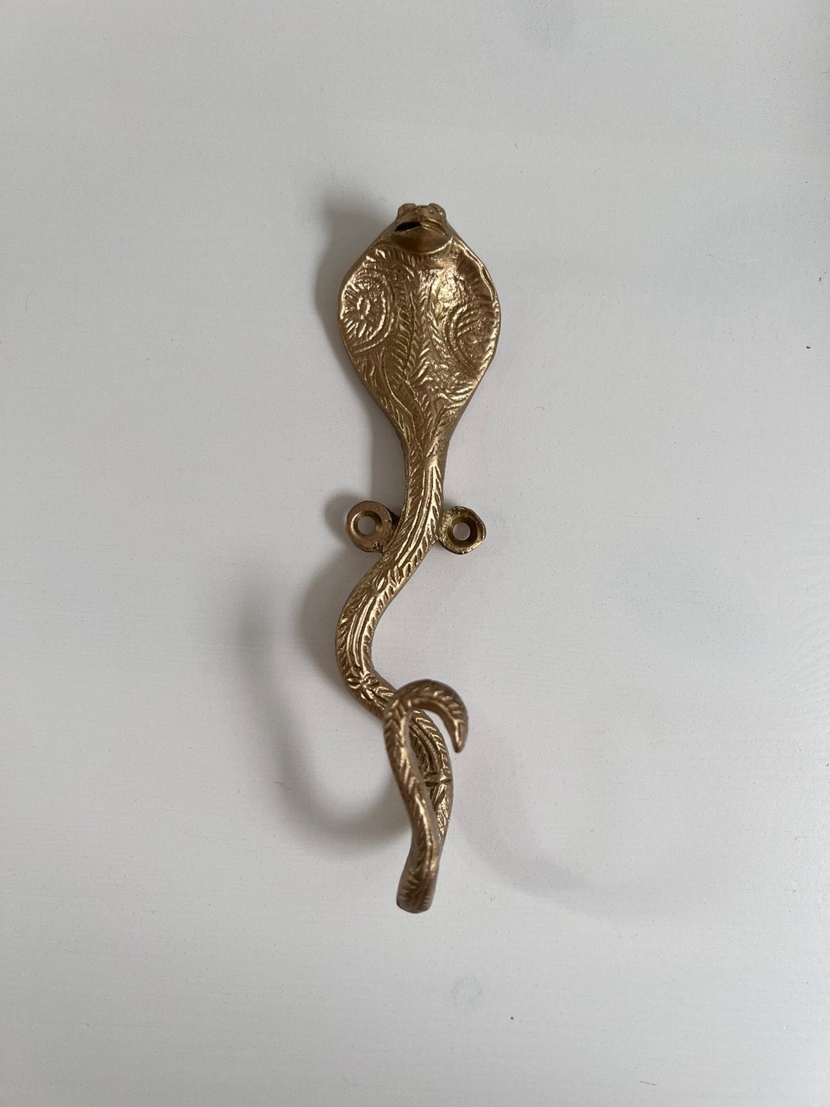 Doing Goods wandhaak slang. Messing goud. Handgemaakt., Verzenden, Nieuw, Goud, Overige materialen