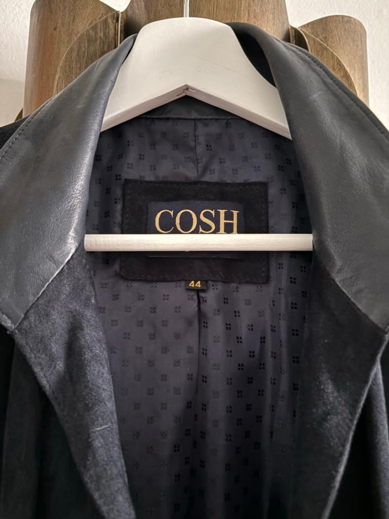 Cosh Leren Jas - Zwart Suède met Leren Details, Ophalen of Verzenden, Zo goed als nieuw