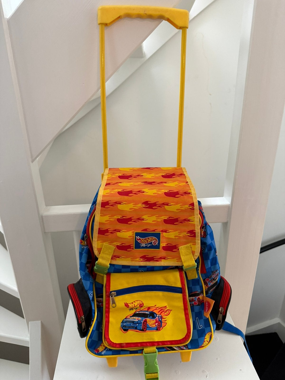 Hot Wheels kinder rigzak/ uittrekbare trolley met wieltjes, Rood, Ophalen of Verzenden, Rugzak, Gebruikt