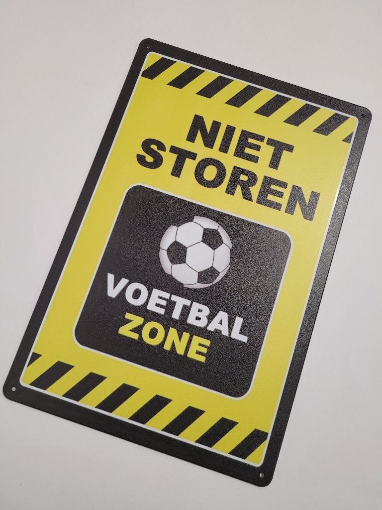 Niet storen voetbal zone reclamebord van metaal wandbord, Info@deconoord.nl, Deco Noord, Nieuw, Ophalen of Verzenden