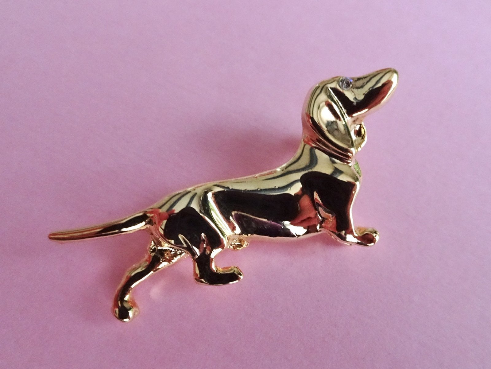jwg Vintage 70s 80s teckel tekkel hond broche goud verguld, Sieraden, Tassen en Uiterlijk, Antieke sieraden, Verzenden, Overige materialen