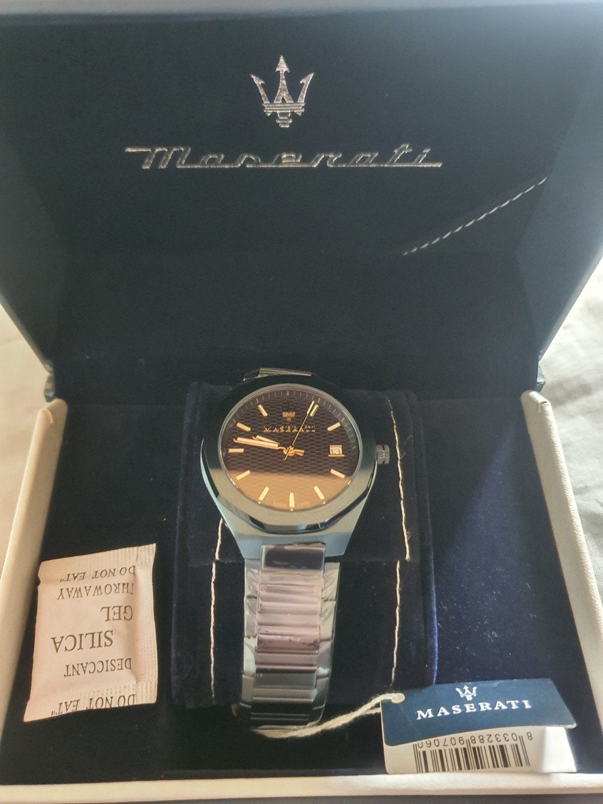 Maserati Polshorloge blauw - ongedragen, Overige merken, Staal, Staal, Polshorloge