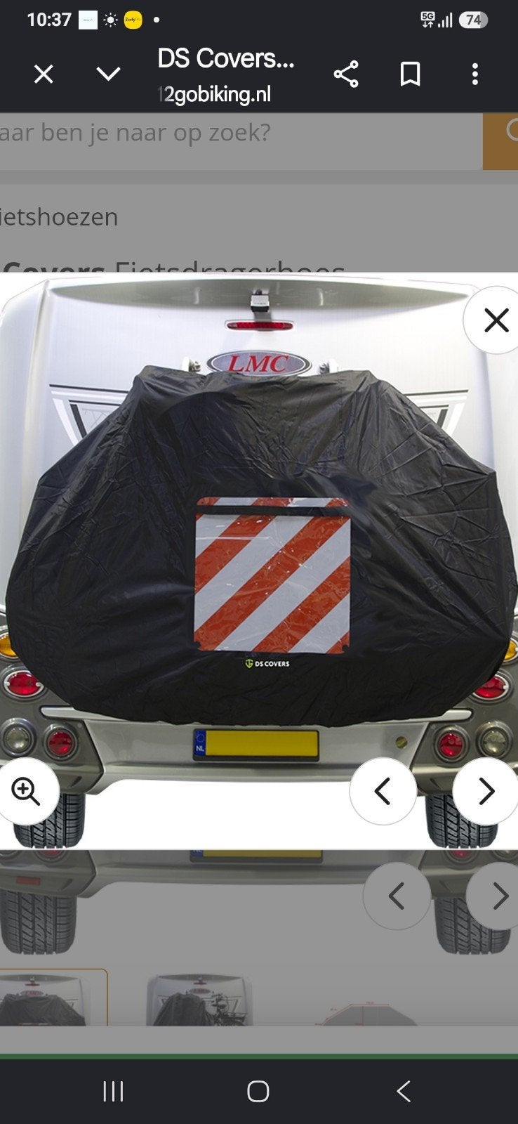 Fietsdragerhoes voor 2 fietsen, zeer goede staat, met bord, Caravans en Kamperen, Camper-accessoires, Ophalen, Zo goed als nieuw