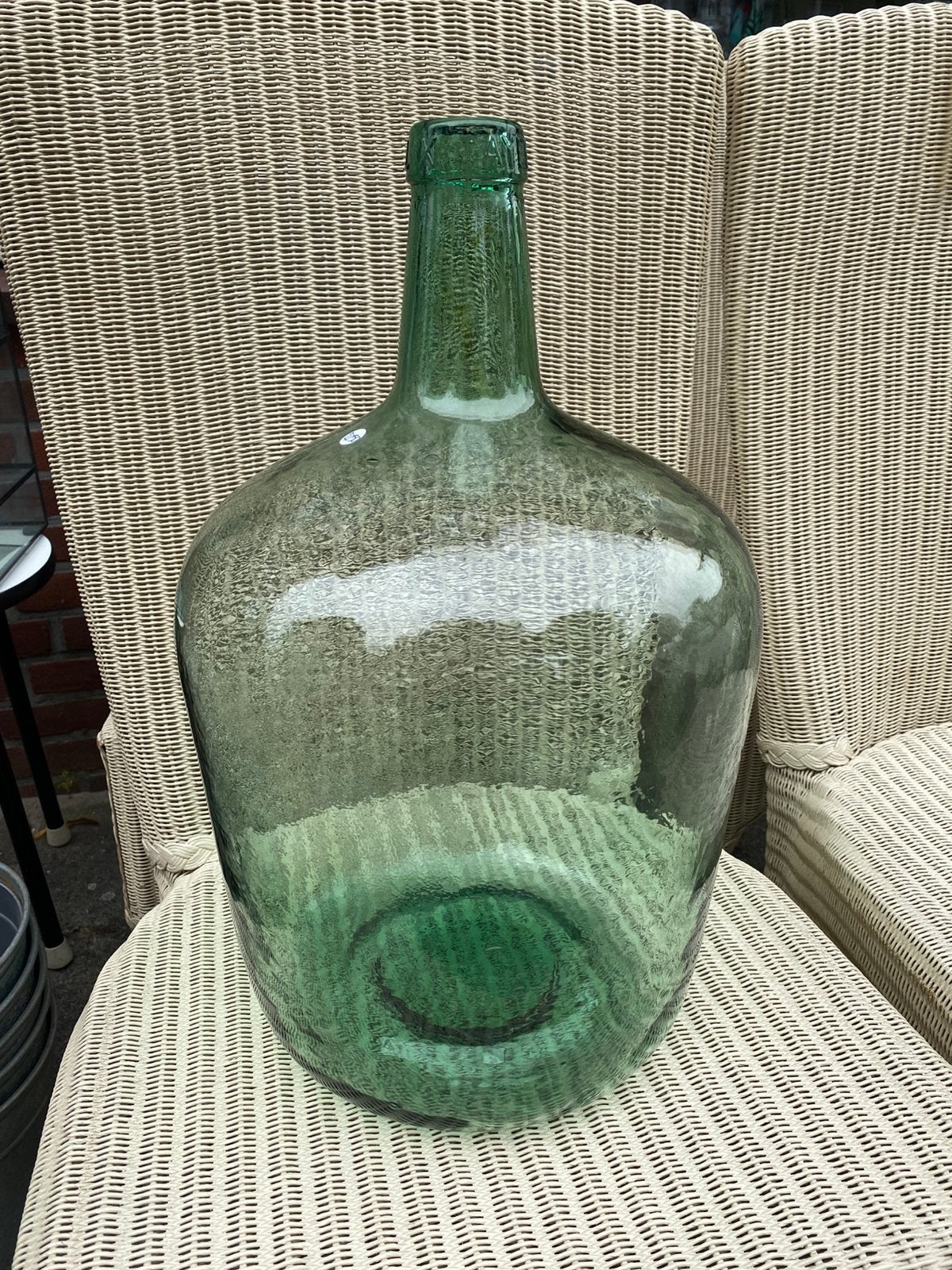 Leuke Oude Groene Gistfles, Groen Glas, Vaas, Brocante, Ophalen