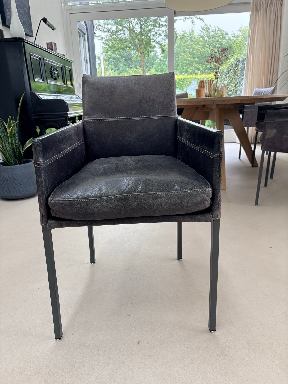 KFF Designer Stoelen 6 stuks - Comfort en Stijl, Ophalen, Gebruikt, Leer, Grijs