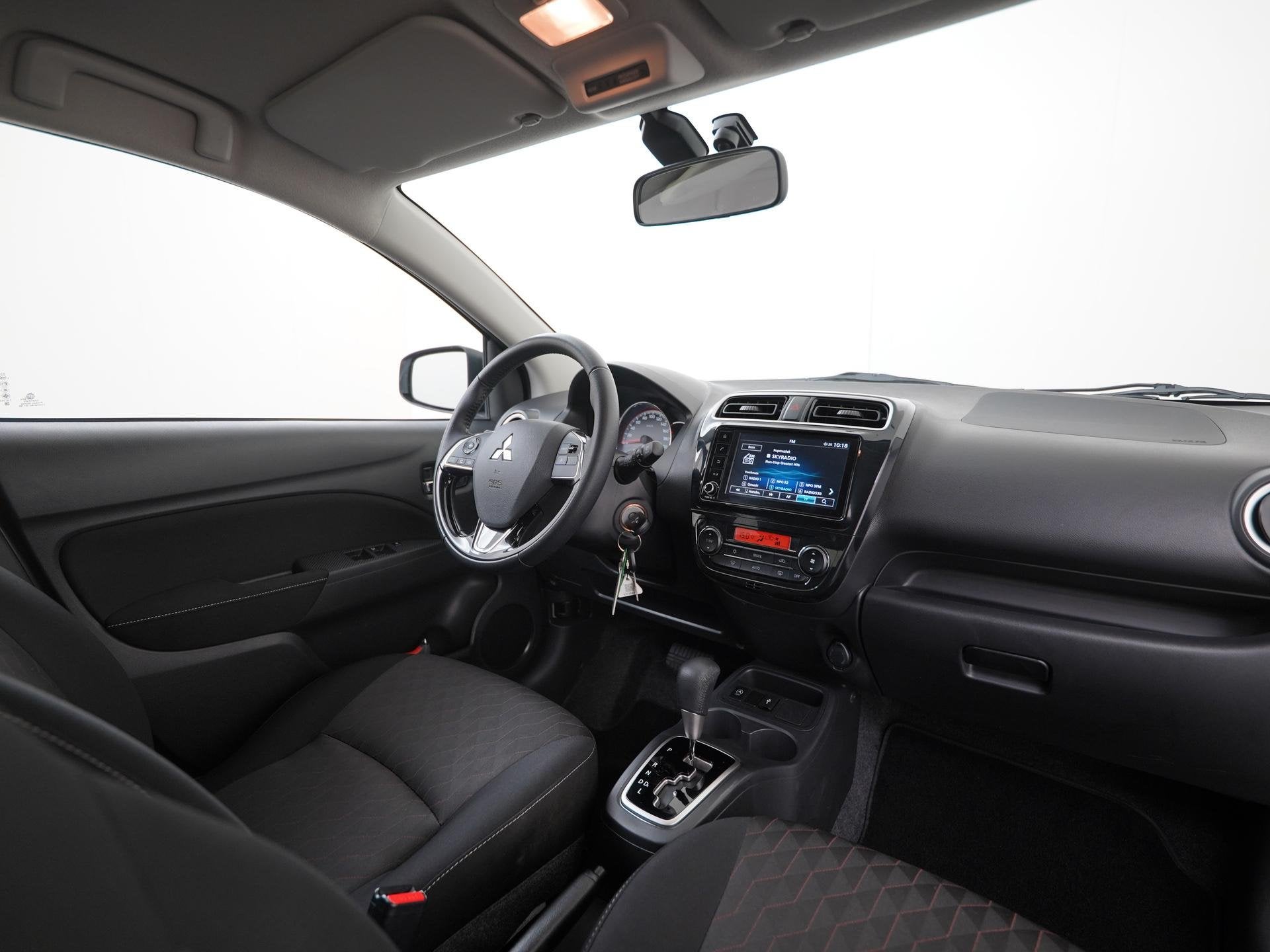 Mitsubishi Space Star 1.2 Dynamic Automaat | Camera | Apple/, Auto's, Mitsubishi, Stof, Gebruikt, Start-stop-systeem, Wit