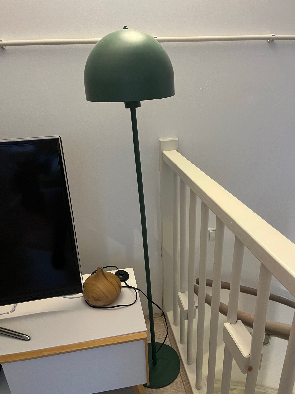 Stijlvolle Groene Champignon Vloerlamp, Ophalen, Gebruikt, Metaal, 100 tot 150 cm