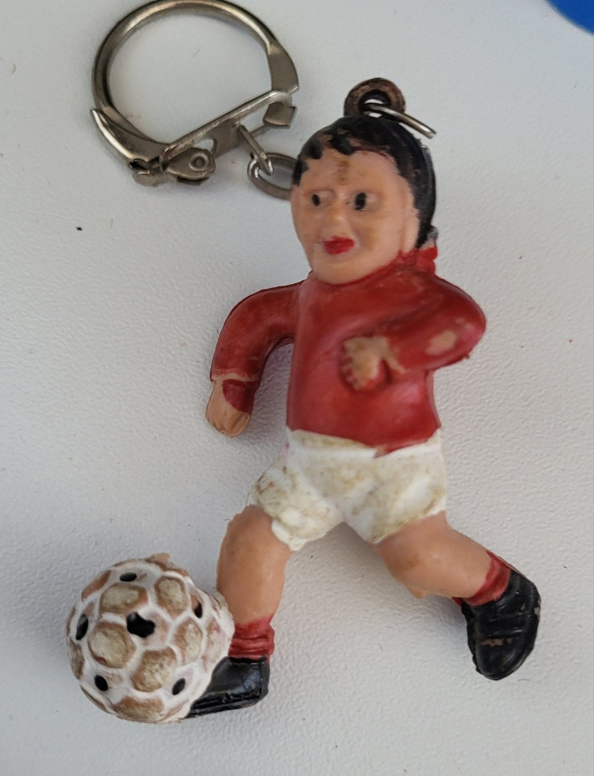 Vintage Sleutelhanger Voetballer - Gebruikt, Ophalen of Verzenden, Gebruikt, Sport