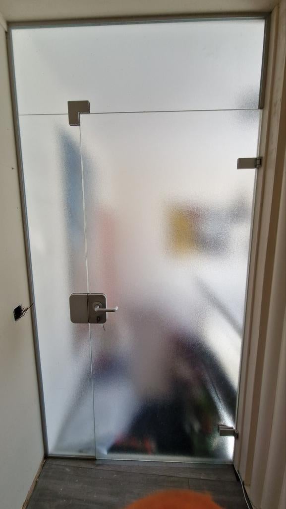 Glazen deur met glasframe 250x124 deur 210x90 8mm, 215 cm of meer, Binnendeur, Ophalen, 100 tot 120 cm